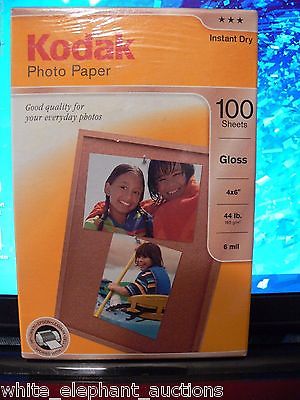 NEW KODAK 1743327 Photo Paper, 6.5 mil, Glossy, 4 x 6, 100 Sheets/Pack