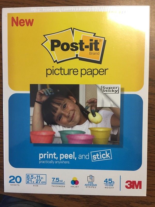 Post it Brand Picture Paper   8.5 x 11   Semi gloss