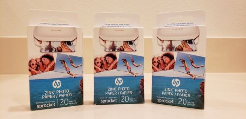 HP ZINK Photo Paper for HP Sprocket Photo Printers  (3 pack, total of 60 sheets)