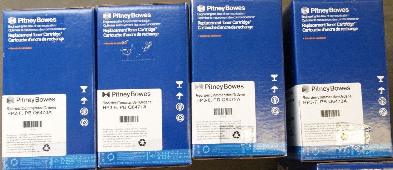 Pitney Bowes replacement cartridges for HP Q6470A Q6471A Q6472A Q6473A SEALED