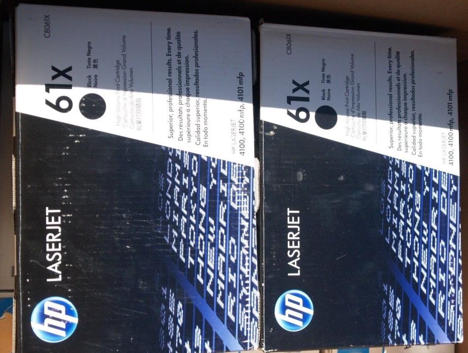 2x Genuine HP C8061X black toner cartridges OPEN BOX