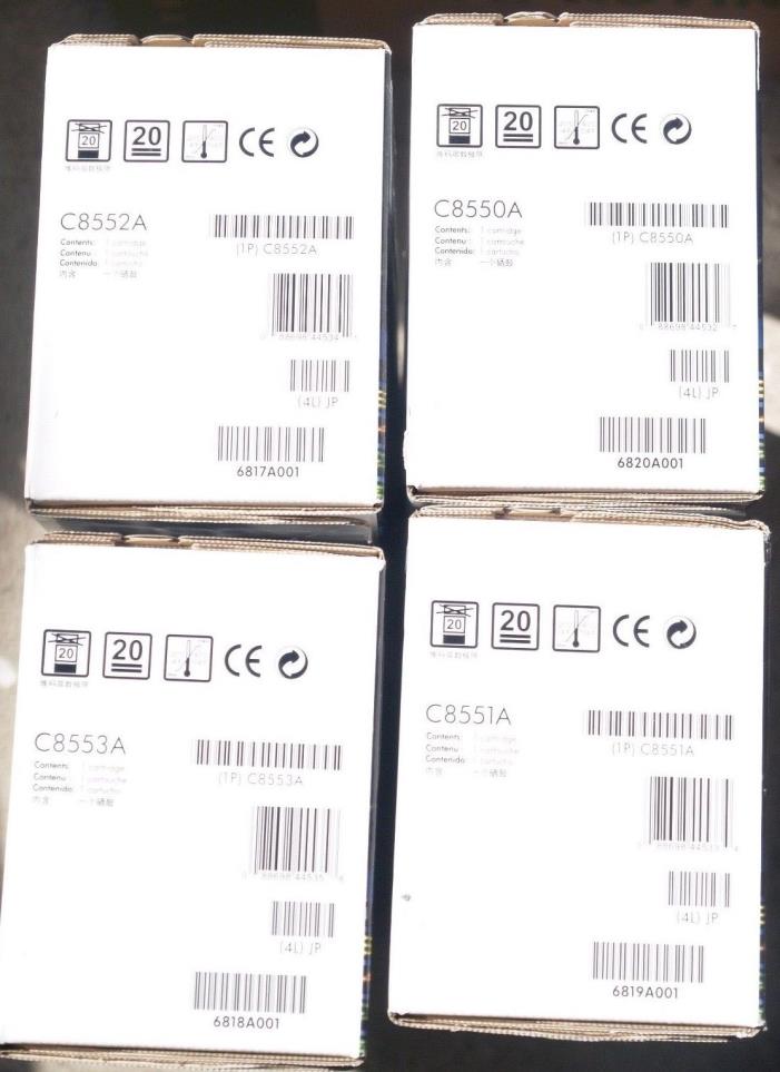 Genuine HP C8550A C8551A C8552A C8553A 822A Black Cyan Magenta Yellow 9500