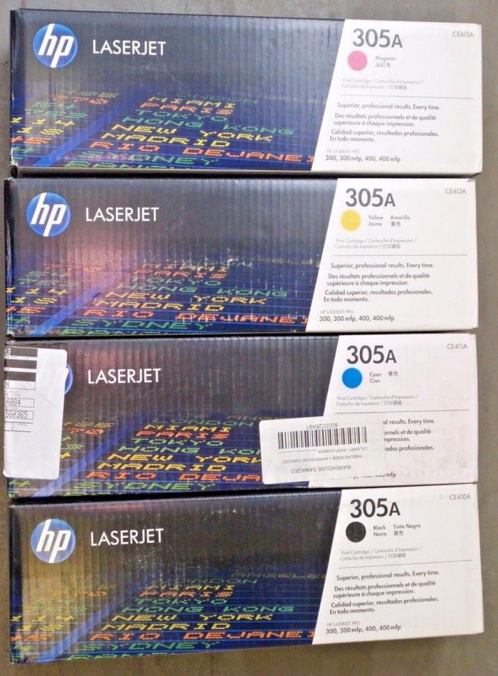 Genuine HP 305A CE410A CE411A CE412A CE413A CMYK Toner SEALED 300 mfp 400 mfp