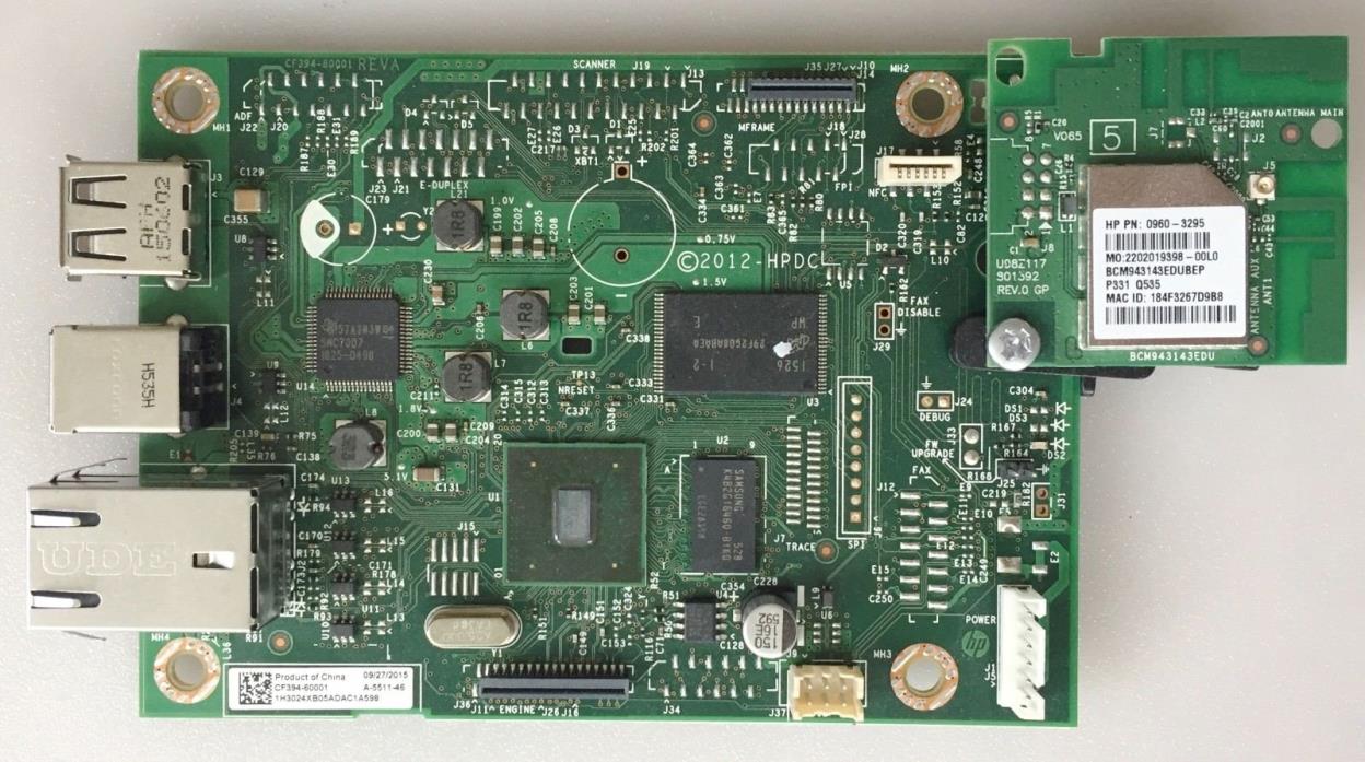 Mainboard / Formatter board for HP LaserJet m452dw p/n: CF394-60001, CF394-60002