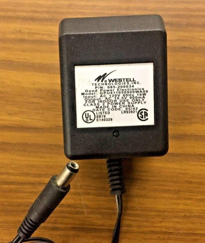WESTELL 085-200034 AC POWER ADAPTER Supply GPU411050900WA00  10.5V 900mA