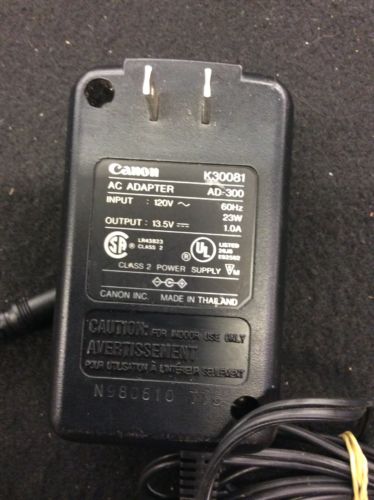 Canon K30081 AC Adapter AD-300 Input 120V Output 13.5V Power Supply