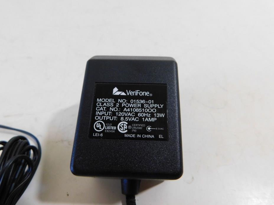 VeriFone 01536-01 Power Supply Adapter Charger Output 8.5V AC 1 Amp
