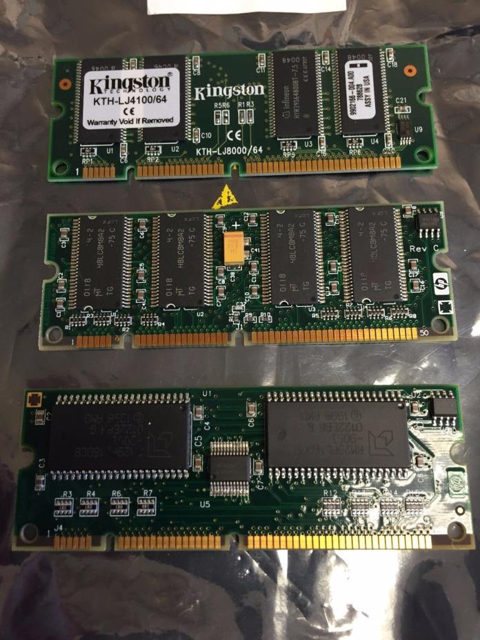HP Printer Memory KTH-LJ4100/64 (64 MB), C7845AX (32 MB) and C8530AC (8MB) PC100