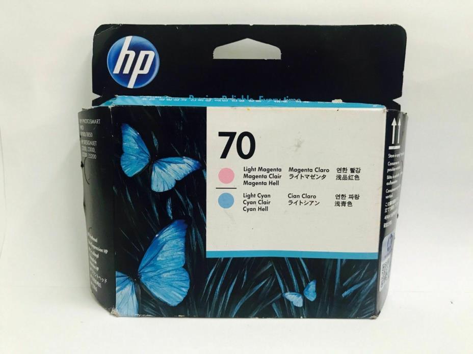 Genuine HP 70 Photo Black Light Gray Printer Printhead C9407A Expiration 10/2016