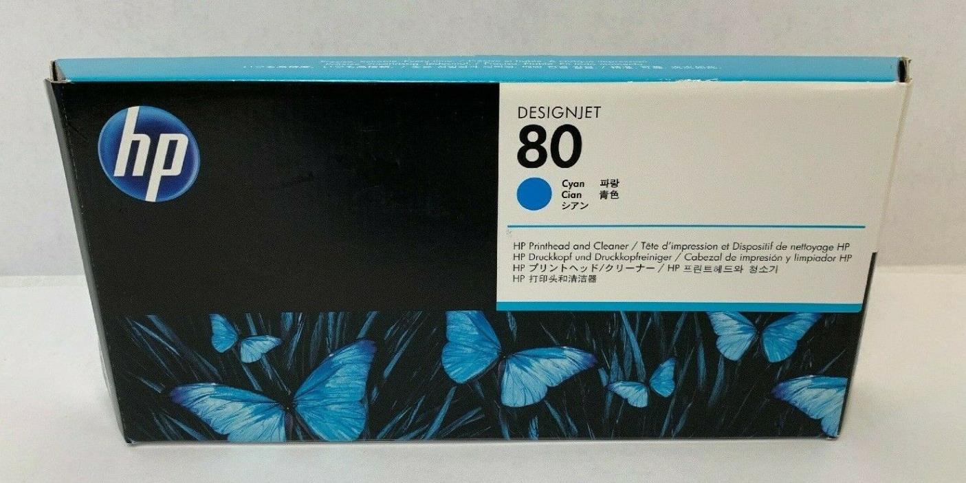 Genuine HP 80 Cyan Printhead and Cleaner DesignJet FREE SHIPPING!
