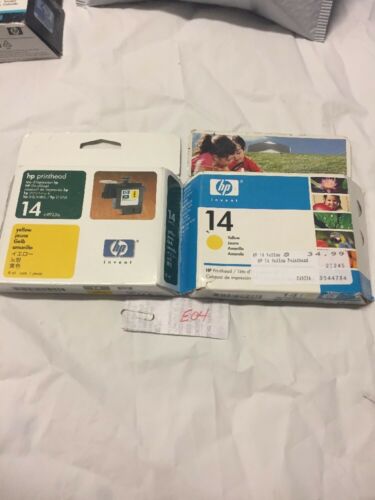 New Sealed Box Genuine OEM HP 14 Yellow Printhead C4923A Expired 2006 and 2007
