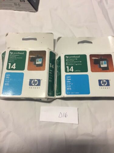 New Sealed Box Genuine OEM HP 14 Printhead Cyan Expired 2003 and 2006