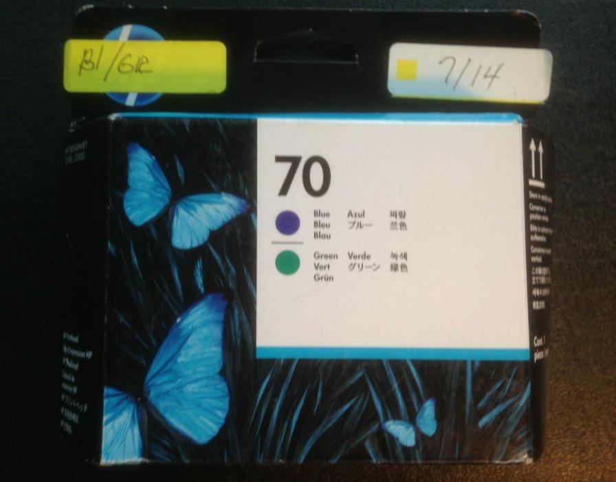Genuine HP 70 Blue Green Printer Printhead C9408A Expiration July 2014