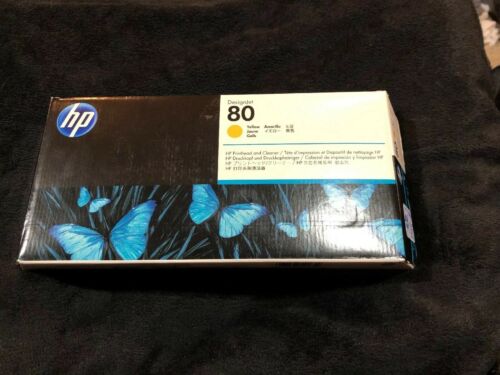 HP 80 C4823A YELLOW  PRINTHEAD AND CLEANER May 2019 Free Shipping!