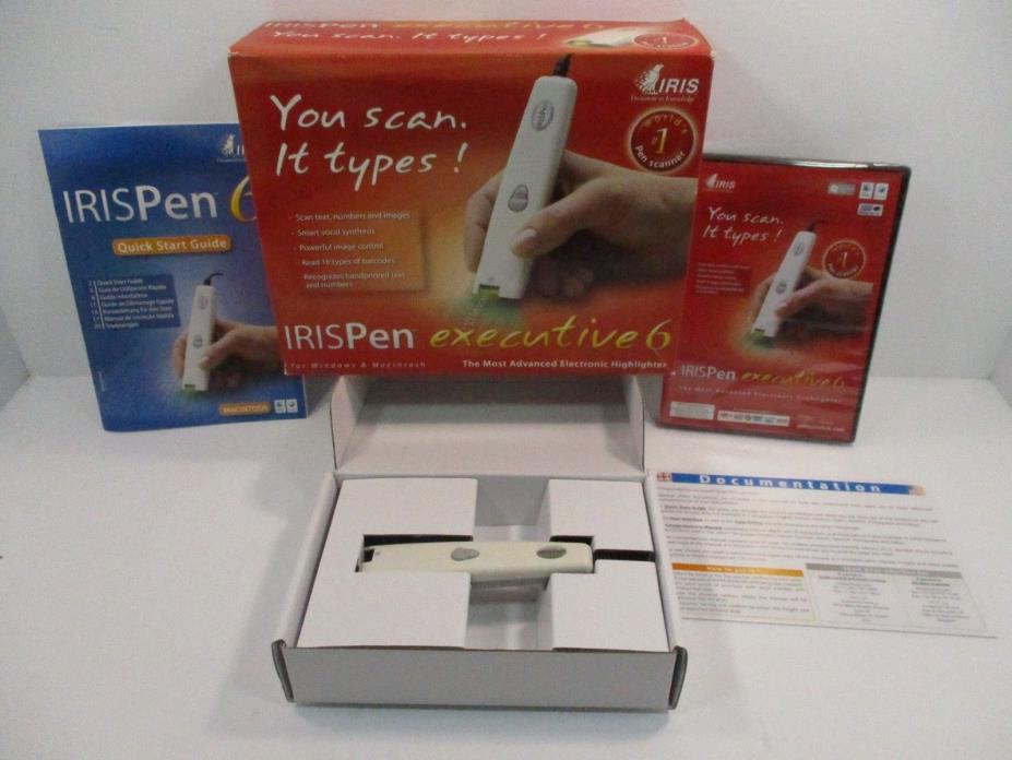 IRISPen Executive 6 Digital Pen Scanner Text Print Number Images Barcode w/Voice