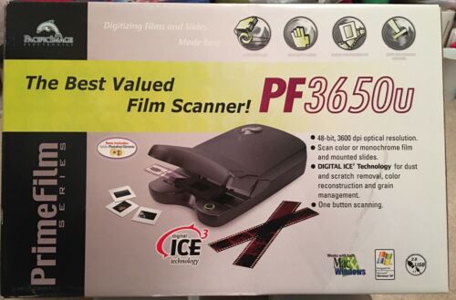 PACIFICIMAGE PRIMEFILM PF3650U USB 35MM FILM & SLIDE SCANNER DIGITAL ICE NEW