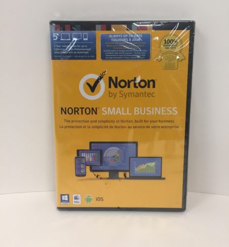 Norton Small Business, For PC/Mac/Mobile, For 5 Devices With Key Card SEALED