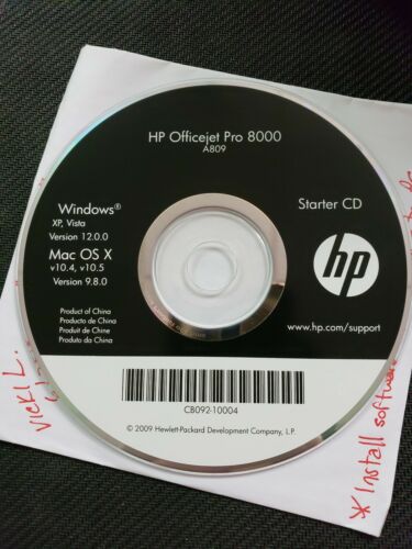 HP Officejet Pro 8000 Starter CD Windows XP Vista v 12.0.0 Mac OS X  v 9.8.0