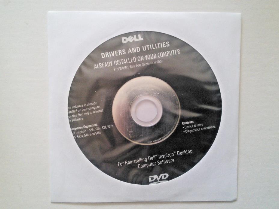 Dell Inspiron 535 746S Desktop PC Software Driver Reinstall DVD Windows Software