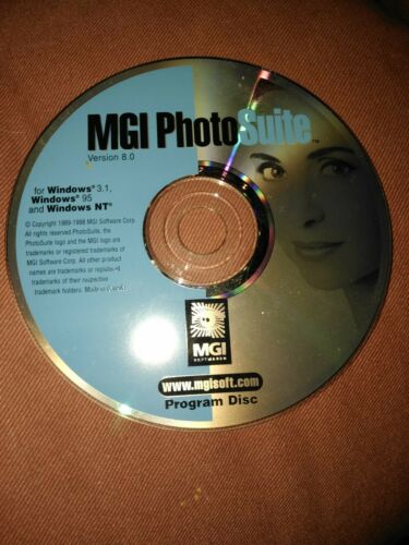 MGI PhotoSuite Version 8.0 Program Disc Software Disc CD-ROM disc only