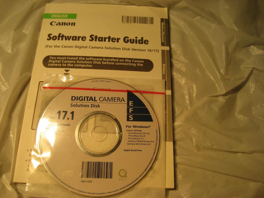 CANON DIGITAL CAMERA SOLUTION DISC 17.1 MANUAL PC COMPUTER CD SOFTWARE WIN MAC