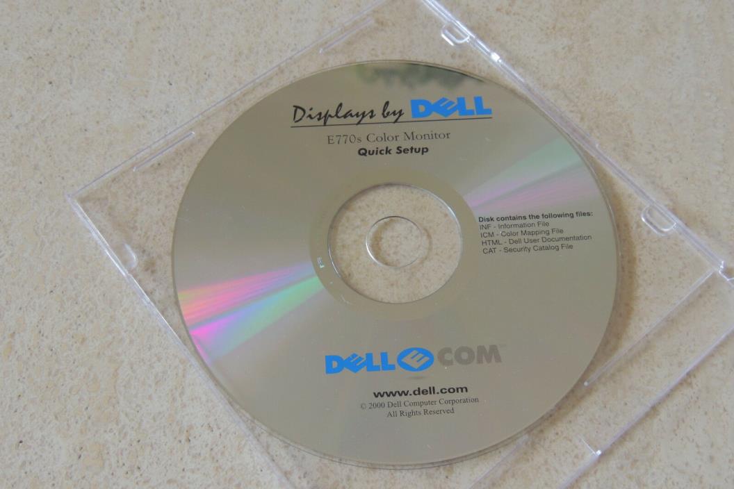 Displays by Dell E770s  Color PC Monitor Quick Setup Drivers CD
