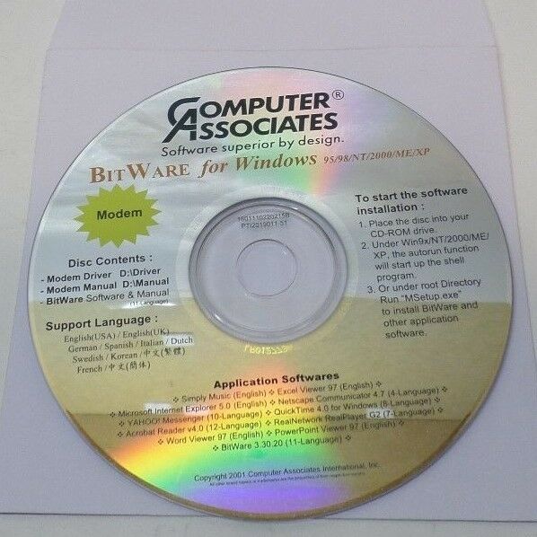Computer Associates BitWare for Win.95/98 Modem Drivers