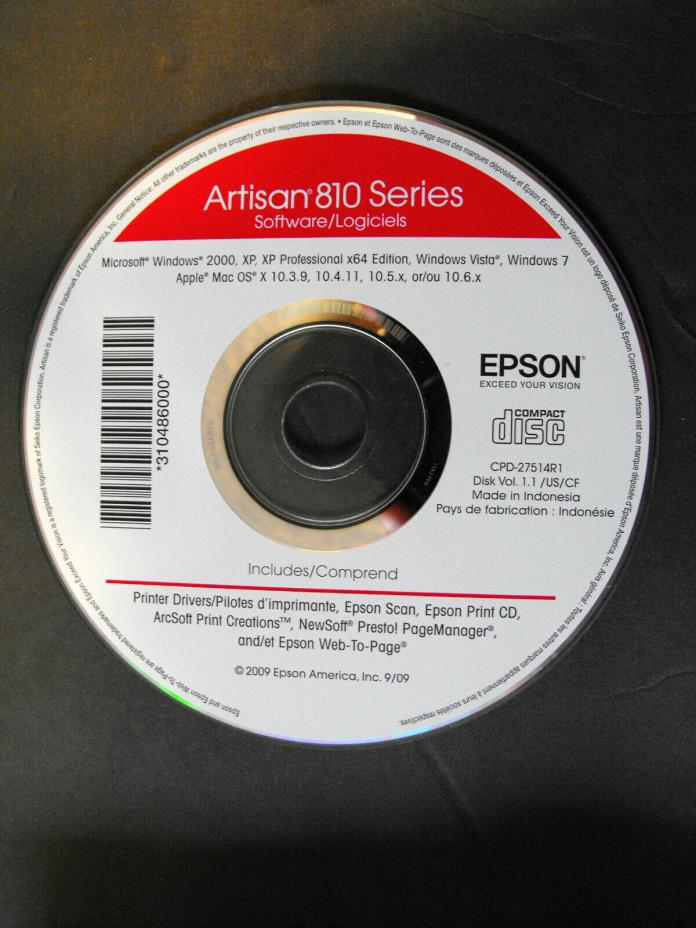 EPSON ARTISAN 810 INSTALL CD, NETWORK INSTALL GUIDE, QUICK GUIDE, QUICK SETUP