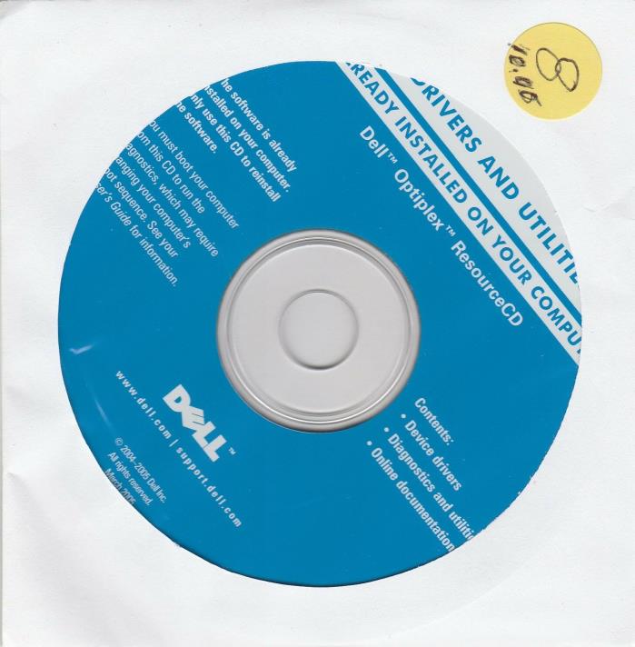 New DeLL OPTIPLEX Drivers and Utilities Resource CD