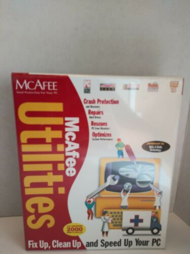 McAfee Utilities Windows 95 98 Big Box PC Software CD-ROM NEW SEALED NOS VTG