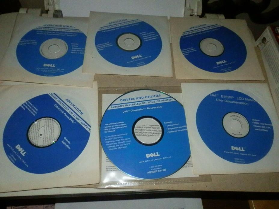 Dell Re-Installation CDs/DVDs Utilities Lot 6 Discs Total