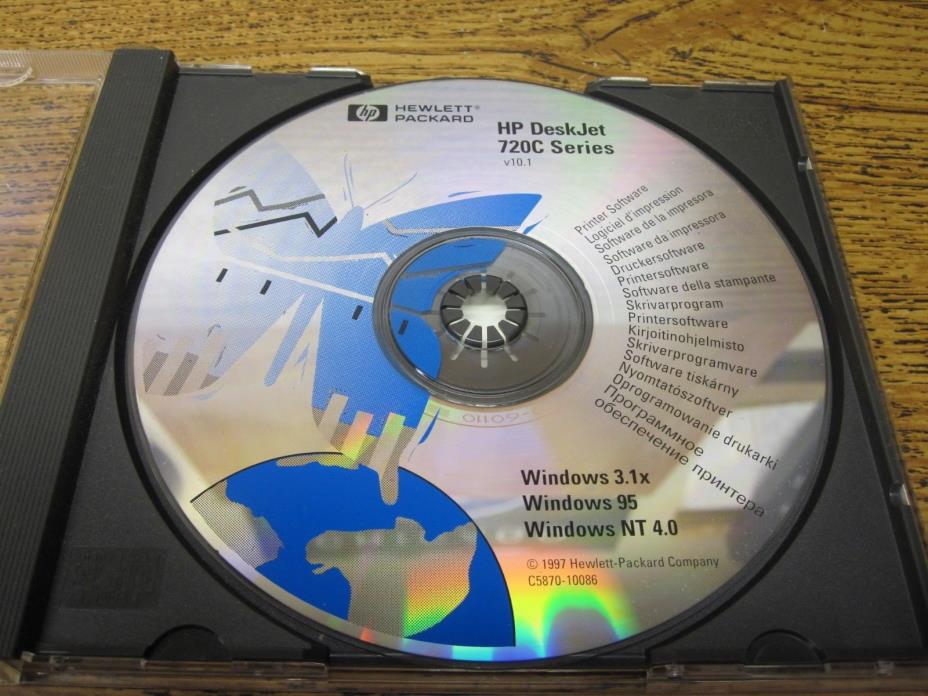 Hp Printer Software CD For Deskjet 720C Series CD #C5870-10086 In Good Shape