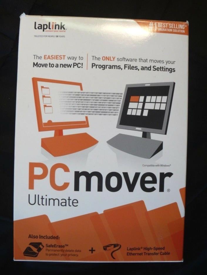 Laplink PCmover ULTIMATE SafeErase Cable Disk Instructions Windows 8 7 Vista XP