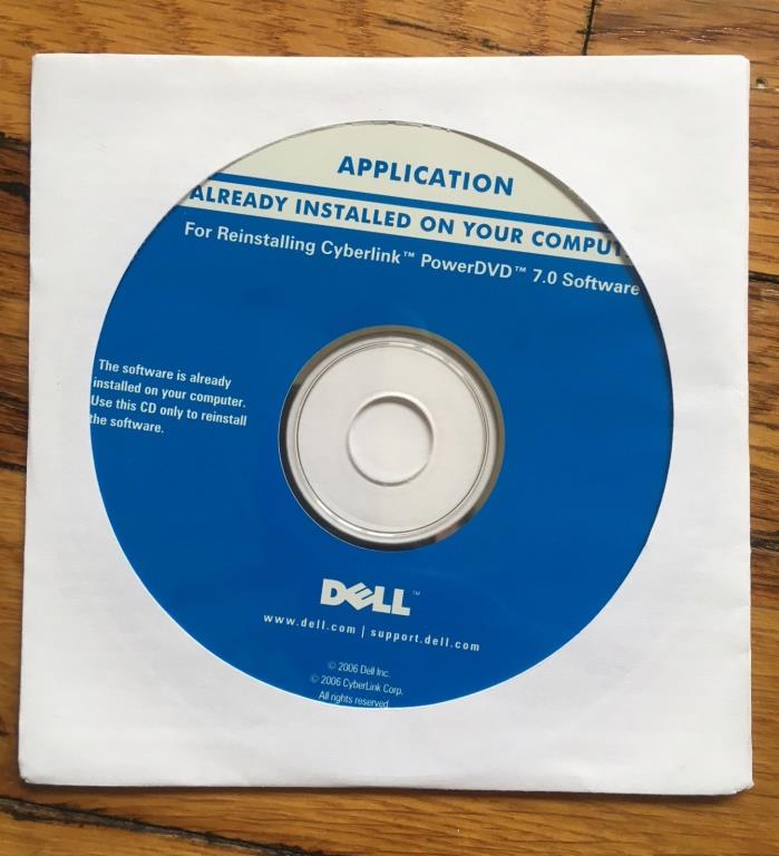 BRAND NEW Dell Cyberlink PowerDVD 7.0 Software Application Reinstallation CD