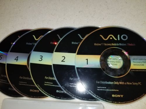 Sony Viao vpcf130fx Windows 7 Recovery Discs