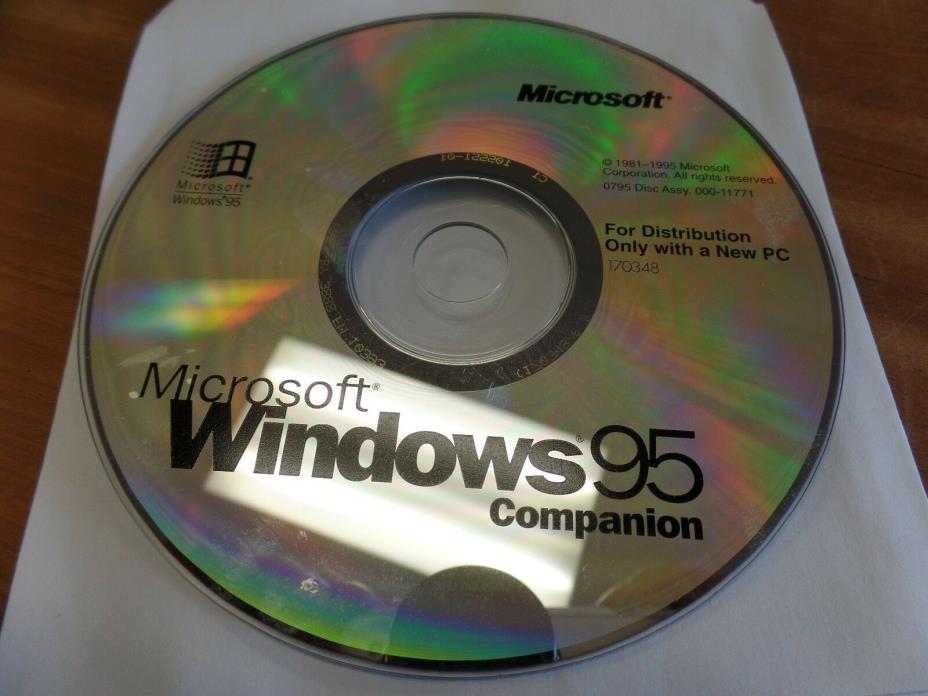 Microsoft Windows 95 Companion Disc Vintage Software