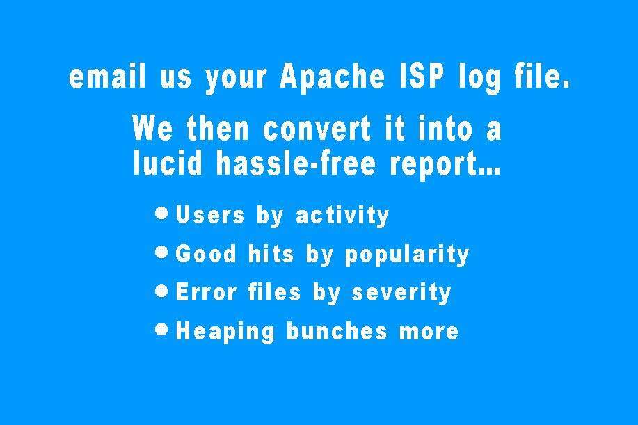 Apache web ISP log file hassle free interpretive report