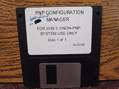 PNP CONFIGURATION MANAGER SOUND CARD WIN 3.1 #3K-22399 IN VERY GOOD SHAPE