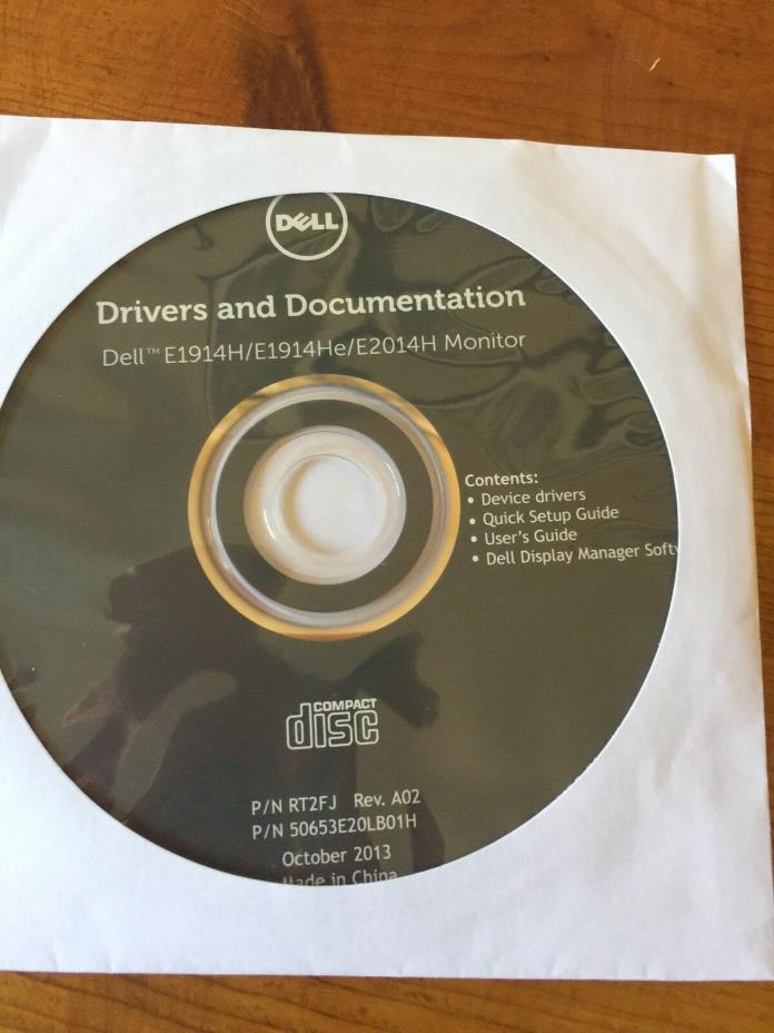 Dell Driver & Documentation E1914H E2014H Flat Panel Monitor CD