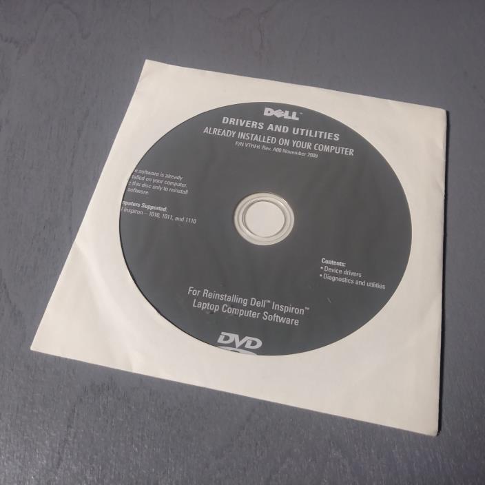 Brand New Sealed Dell Inspiron Device Drivers 1010, 1011, 1110  P/N# VTHFR