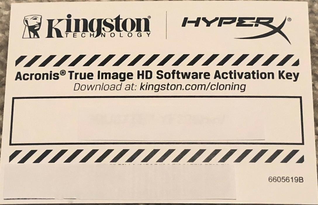 Acronis True Image HD Software activation key from Kingston UV400 SSD