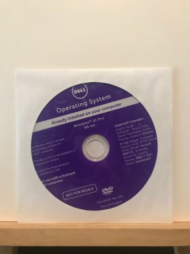 Sealed New ~ Dell Operating System Windows 10 Pro 64-Bit PC Software CD-ROM 2015