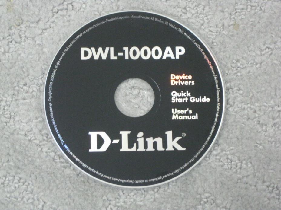 D-LInk DWL-1000AP Device Drivers, Quick Start Guide, User's Manual Disc