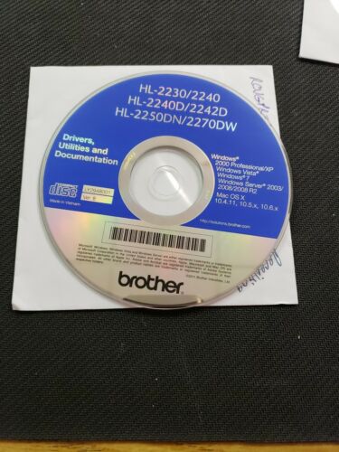 New! Genuine Brother HL2230 HL2240 HL-2242 Printer CD Software Drivers Utilities