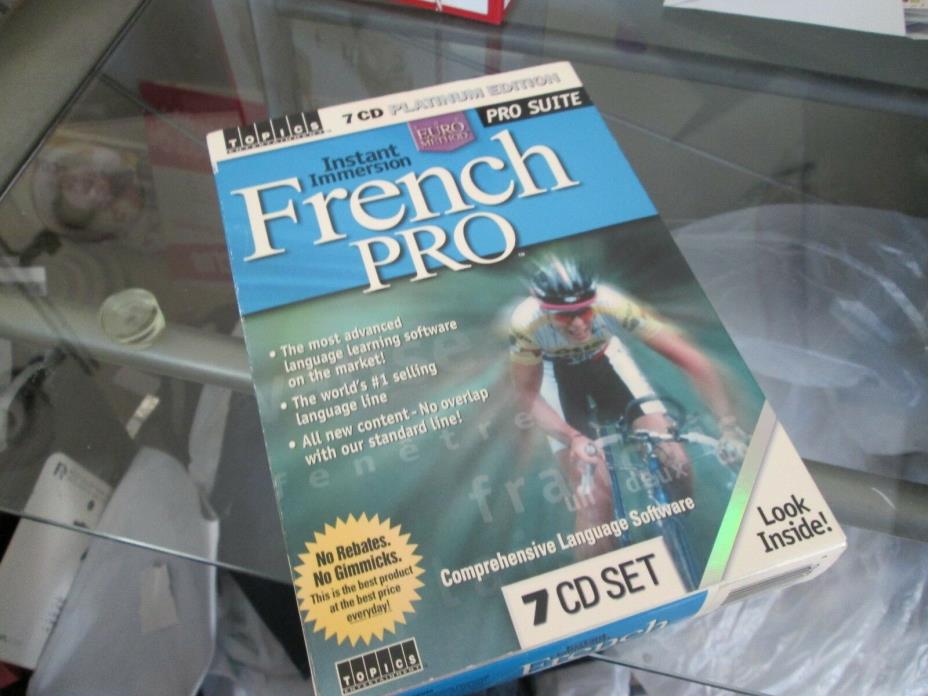 INSTANT IMMERSION FRENCH PRO SUITE COMPREHENSIVE  LANGUAGE SOFTWARE 7 CD SET