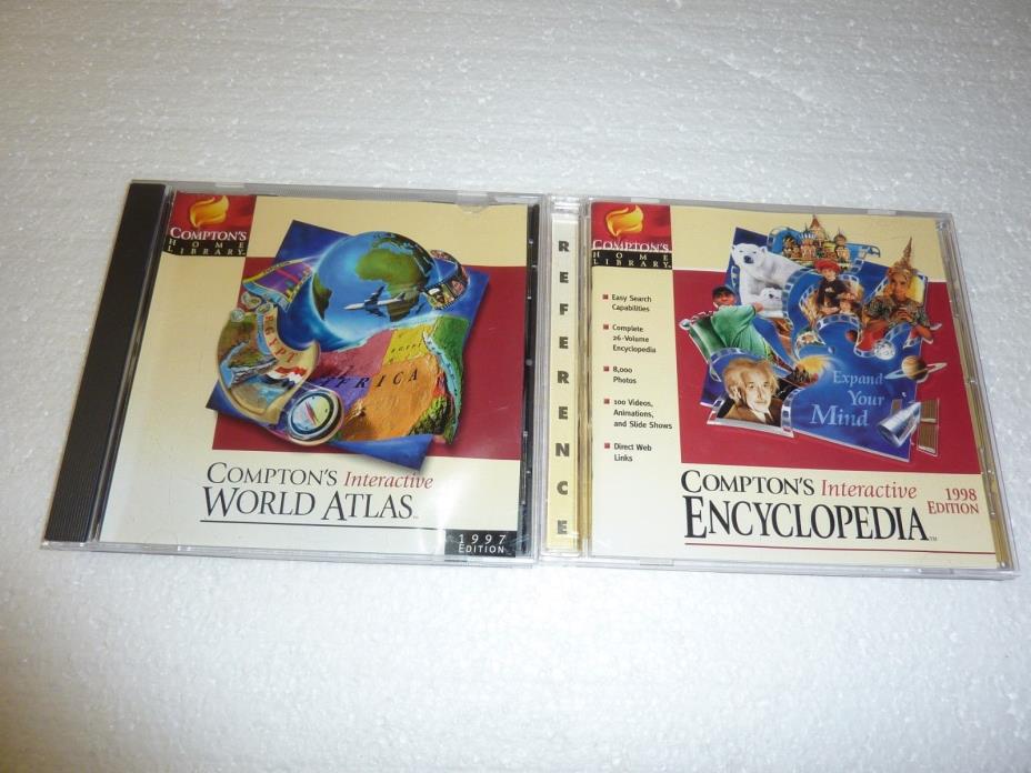 Compton's Interactive Encyclopedia & Interactive World Atlas PC CD's