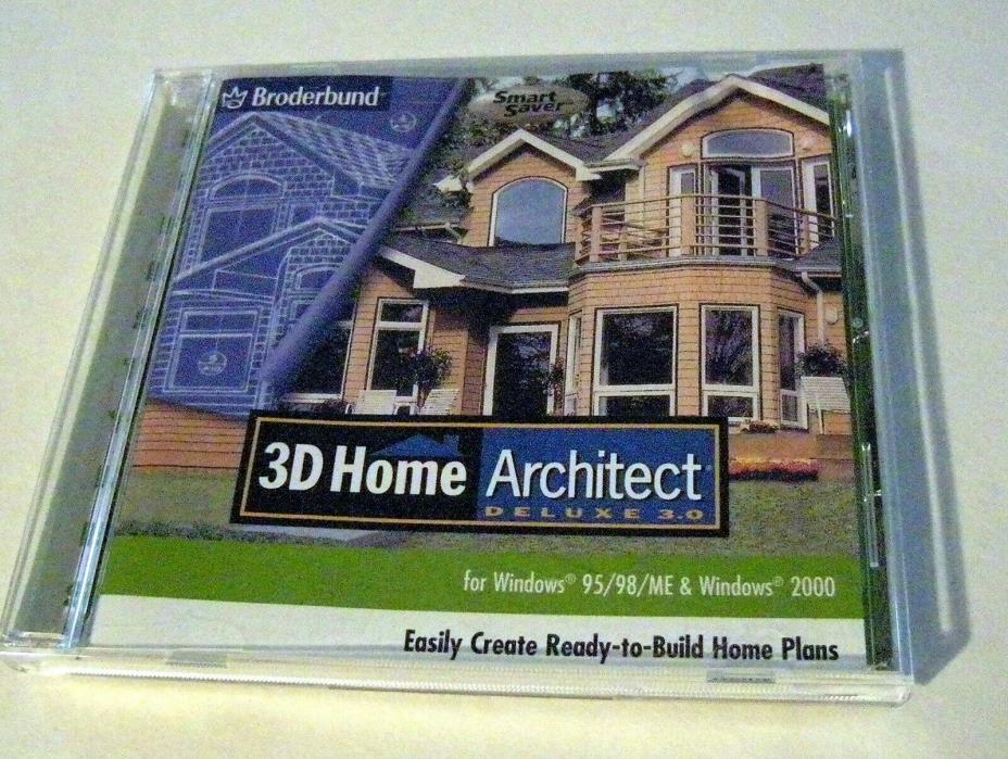3D Home Architect Deluxe 3 PC CD plan design build house .