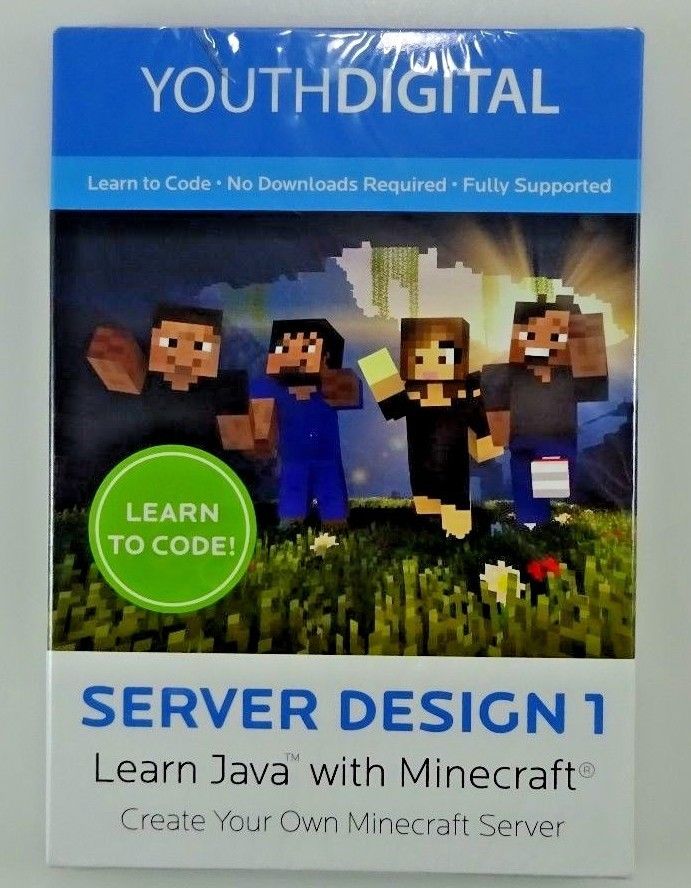 New & Sealed Youth Digital Server Design 1 Learn to Code With  MINECRAFT Course