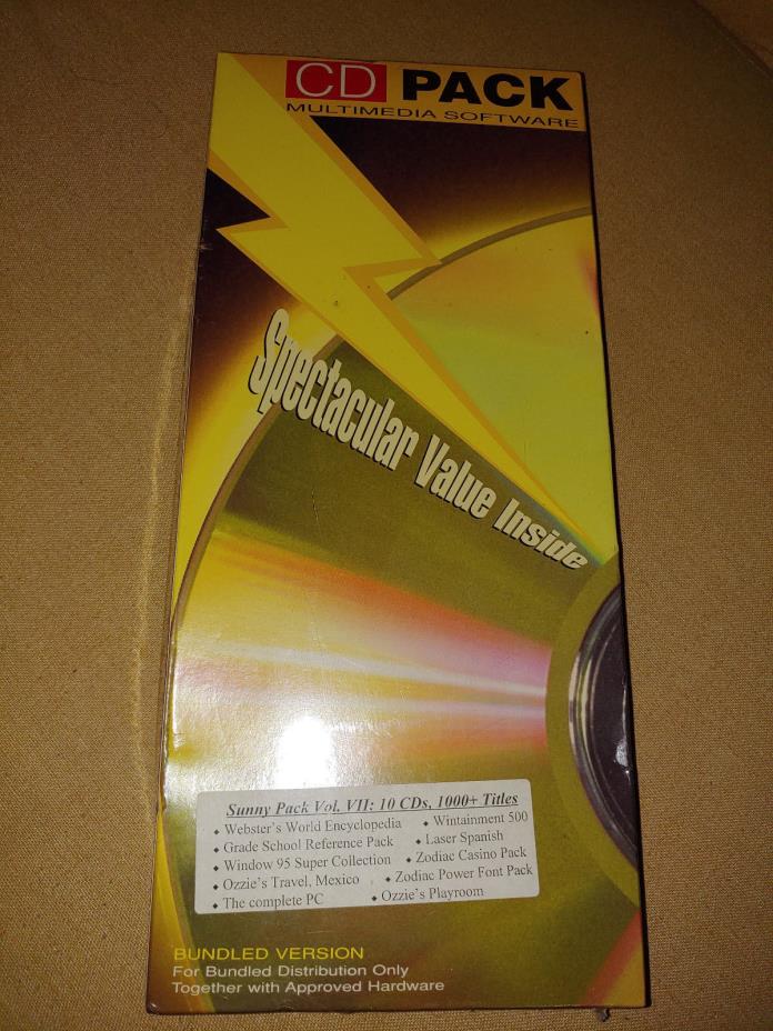 Vintage CD Pack Multimedia Software. Factory sealed, 10 CDs, 1000+ Titles