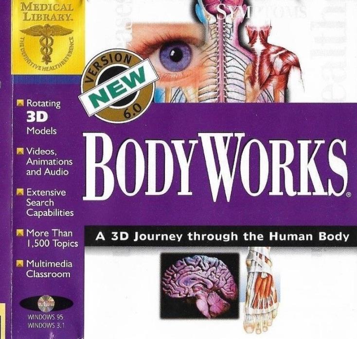 Body Works Version 6.0 Medical Library Windows CD-ROM 3D Human Anatomy
